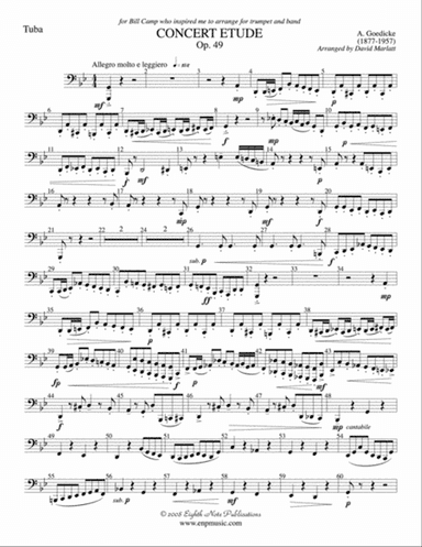 Concert Etude, Op. 49 (Solo Trumpet and Concert Band): Tuba