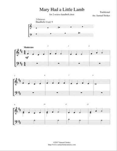 Mary Had a Little Lamb - for 2-octave handbell choir