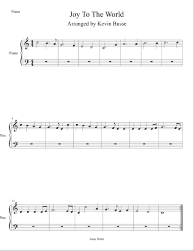 Joy To The World (Easy key of C) Piano