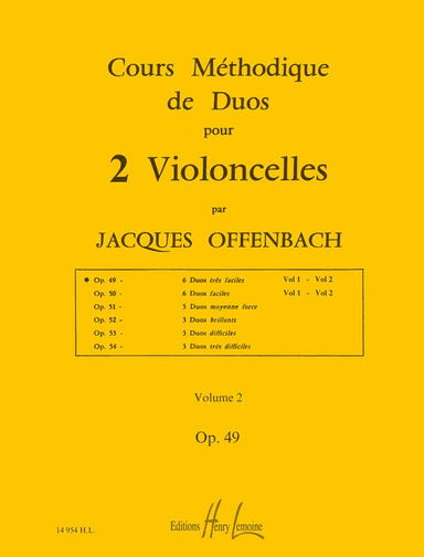 Cours methodique de duos pour deux violoncelles Op. 49 - Volume 2