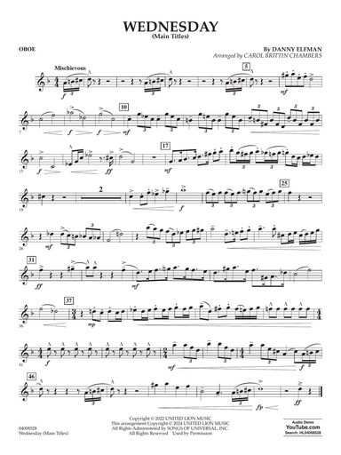 Wednesday (arr. Carol Brittin Chambers) - Oboe