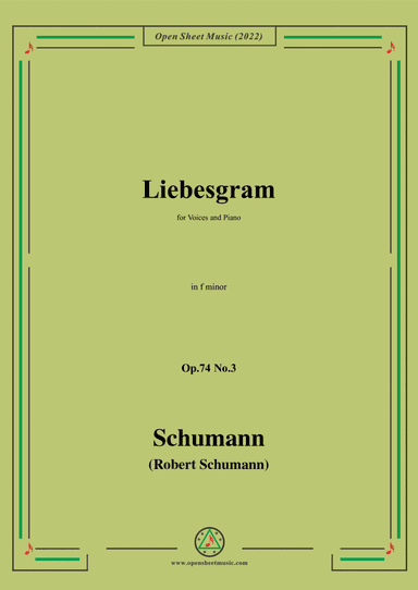 Schumann-Liebesgram,Op.74 No.3,in f minor