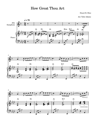 How Great Thou Art (Tenor Sax Solo and Piano)