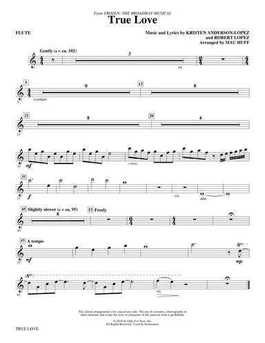 True Love (from Frozen: the Broadway Musical) (Arr. Mac Huff) - Flute
