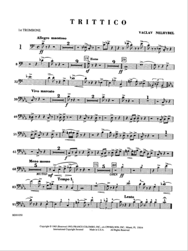 Trittico: 1st Trombone