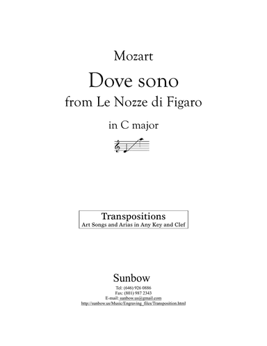Mozart: Dove sono (transposed to C Major)