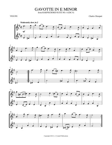 Gavotte in E Minor (from Harpsichord Suite No. 4)