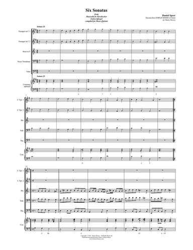 Six Sonatas for Brass Quintet with optional Continuo