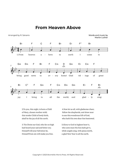 From Heaven Above (Key of B-Flat Major)