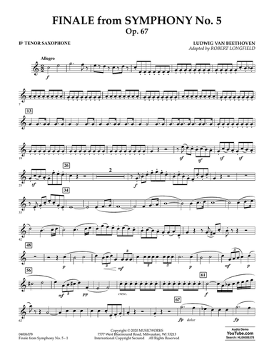 Finale from Symphony No. 5 (arr. Robert Longfield) - Bb Tenor Saxophone
