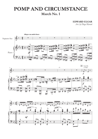 Pomp and Circumstance March No. 1 for Soprano Saxophone and Piano