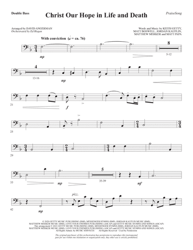 Christ Our Hope In Life And Death (arr. David Angerman) - Double Bass
