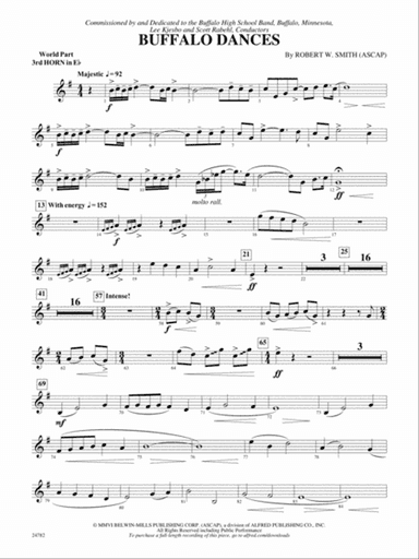Buffalo Dances: (wp) 3rd Horn in E-flat