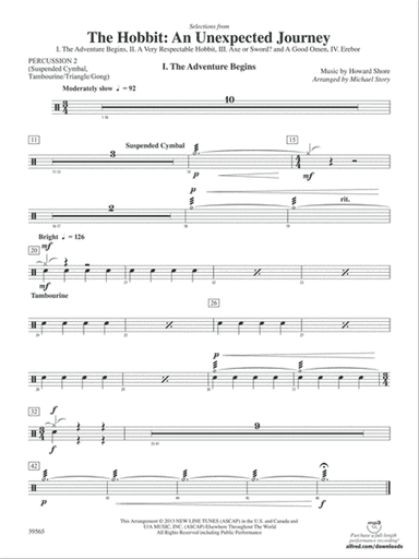 The Hobbit: An Unexpected Journey, Selections from: 2nd Percussion
