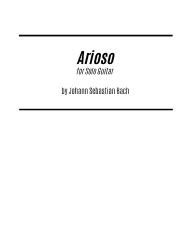 Arioso (for Solo Guitar)
