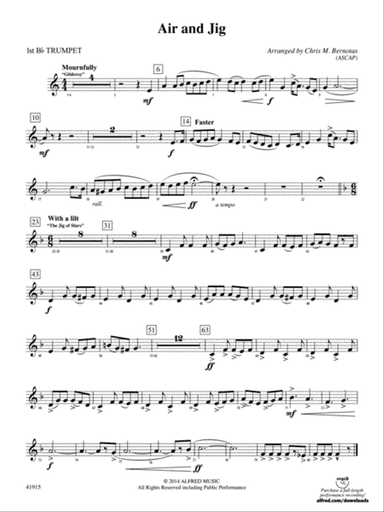 Air and Jig: 1st B-flat Trumpet