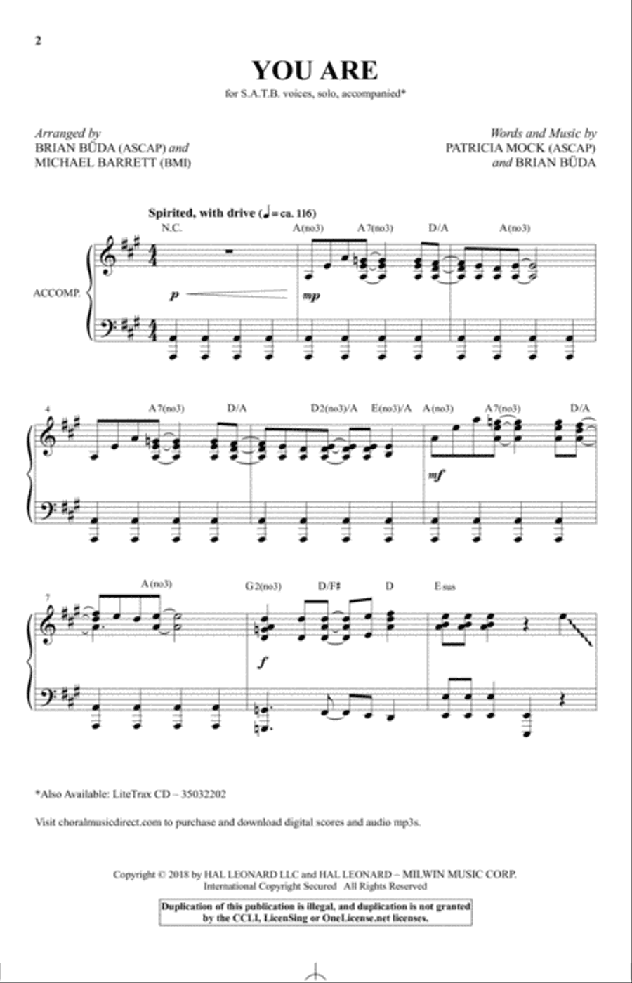 You Are (Brian Buda & Michael Barrett)