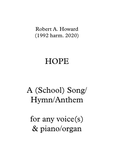 Hope (Solo/unison version)