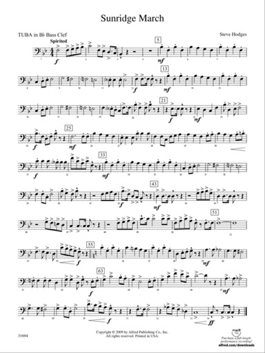 Sunridge March: (wp) B-flat Tuba B.C.