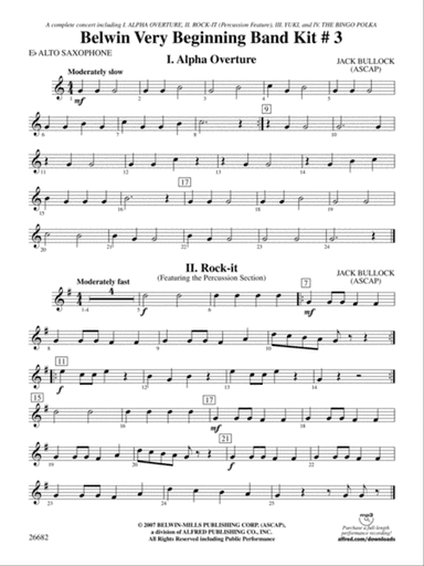 Belwin Very Beginning Band Kit #3: E-flat Alto Saxophone