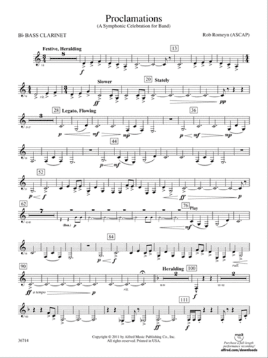 Proclamations: B-flat Bass Clarinet