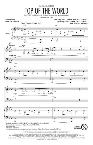 Top Of The World (from Lyle, Lyle, Crocodile) (arr. Mark Brymer)