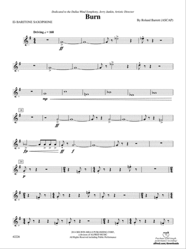 Burn: E-flat Baritone Saxophone