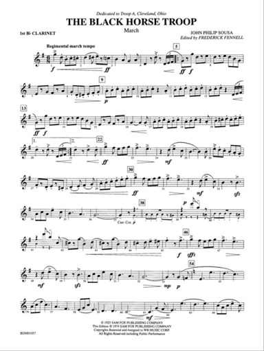 Black Horse Troop: 1st B-flat Clarinet