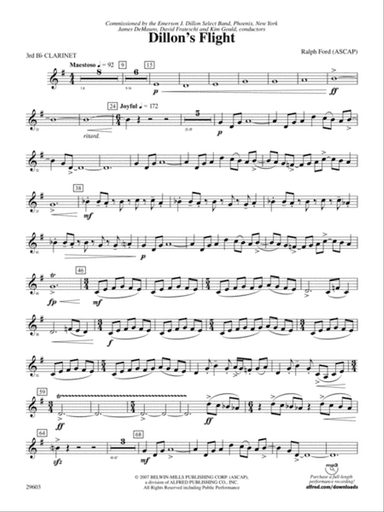 Dillon's Flight: 3rd B-flat Clarinet