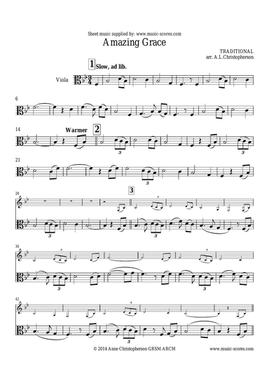 Amazing Grace - Viola Solo