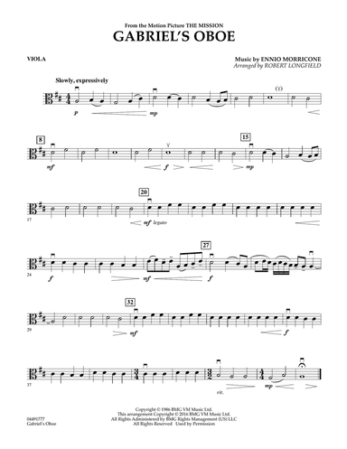 Gabriel's Oboe - Viola