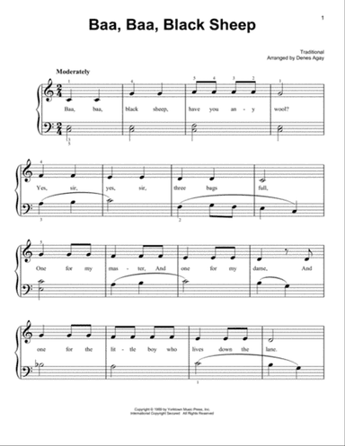 Baa Baa Black Sheep (arr. Denes Agay)