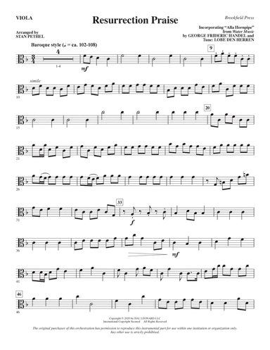 Resurrection Praise (arr. Stan Pethel) - Viola