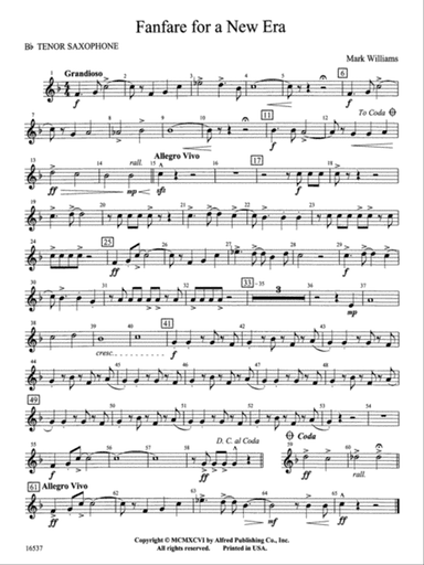 Fanfare for a New Era: B-flat Tenor Saxophone