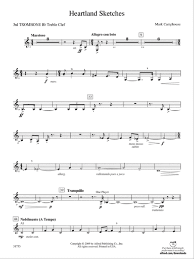 Heartland Sketches: (wp) 3rd B-flat Trombone T.C.
