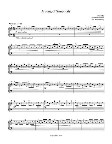 A Song of Simplicty
