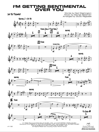 I'm Getting Sentimental over You: 1st B-flat Trumpet
