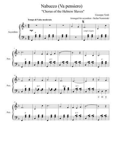 Nabucco (Va Pensiero) - Accordion