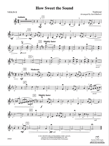 How Sweet the Sound: 2nd Violin