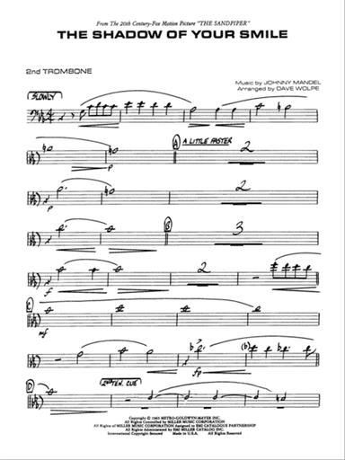 The Shadow of Your Smile (from The Sandpiper): 2nd Trombone