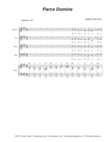 Parce Domine (Solo and SATB)