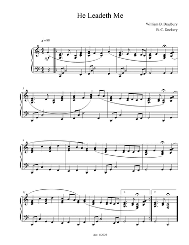 He Leadeth Me (Piano Solo)