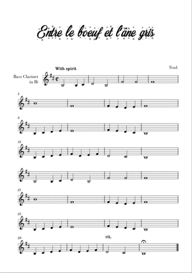 Entre le bœuf et l'âne gris (for Bass Clarinet)