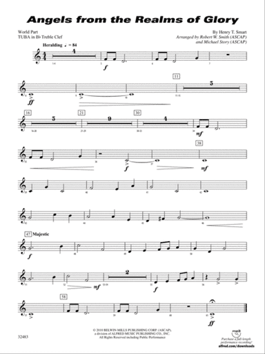 Angels from the Realms of Glory: (wp) B-flat Tuba T.C.