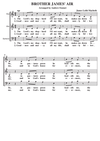 Brother James' Air A Cappella SAB