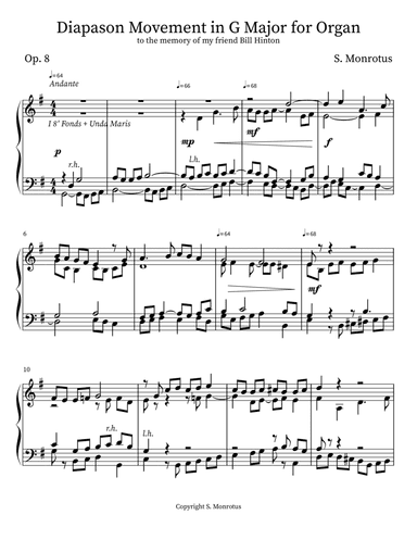 Diapason Movement in G Major for Organ