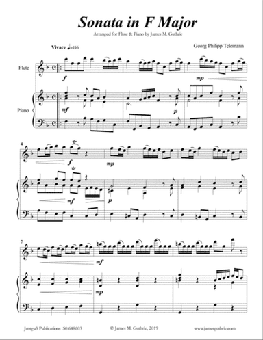 Telemann: Sonata in F Major for Flute & Piano