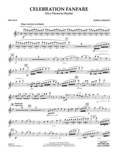 Celebration Fanfare (On a Theme by Haydn) - Piccolo