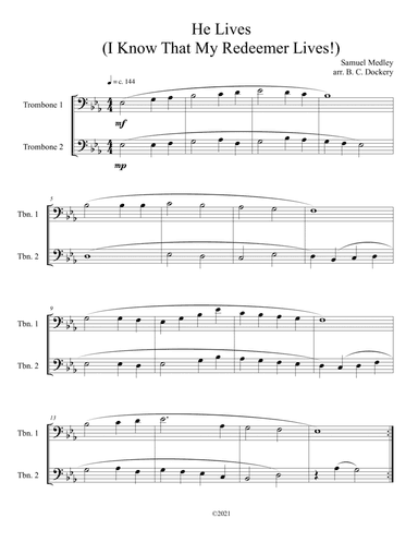 He Lives (Trombone Duet)