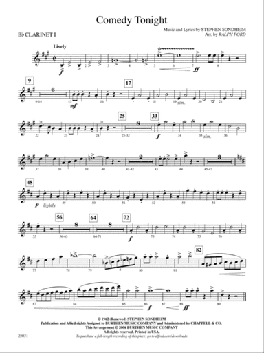 Comedy Tonight: 1st B-flat Clarinet